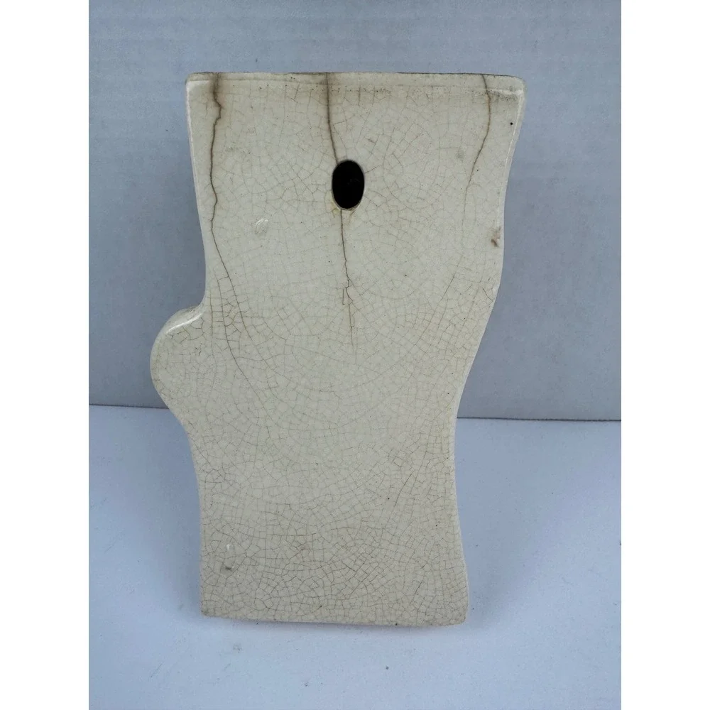 Vintage Ceramic Bird Wall Pocket Vase Yellow Bird Tree Branch Mid Century FLAW